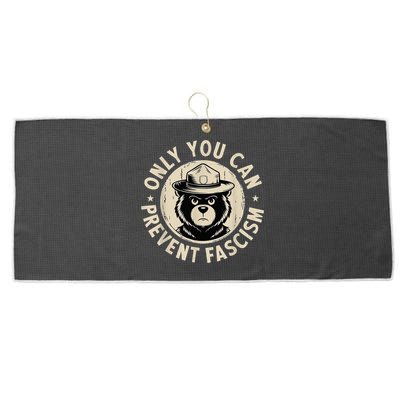 Only You Can Prevent Fascism Bear Large Microfiber Waffle Golf Towel