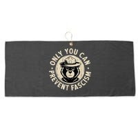 Only You Can Prevent Fascism Bear Large Microfiber Waffle Golf Towel