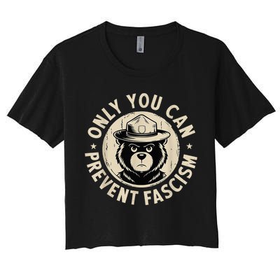 Only You Can Prevent Fascism Bear Crop Top