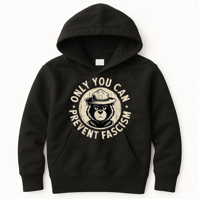 Only You Can Prevent Fascism Bear Kids Hoodie