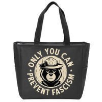 Only You Can Prevent Fascism Bear Zip Tote Bag