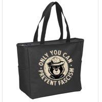 Only You Can Prevent Fascism Bear Zip Tote Bag