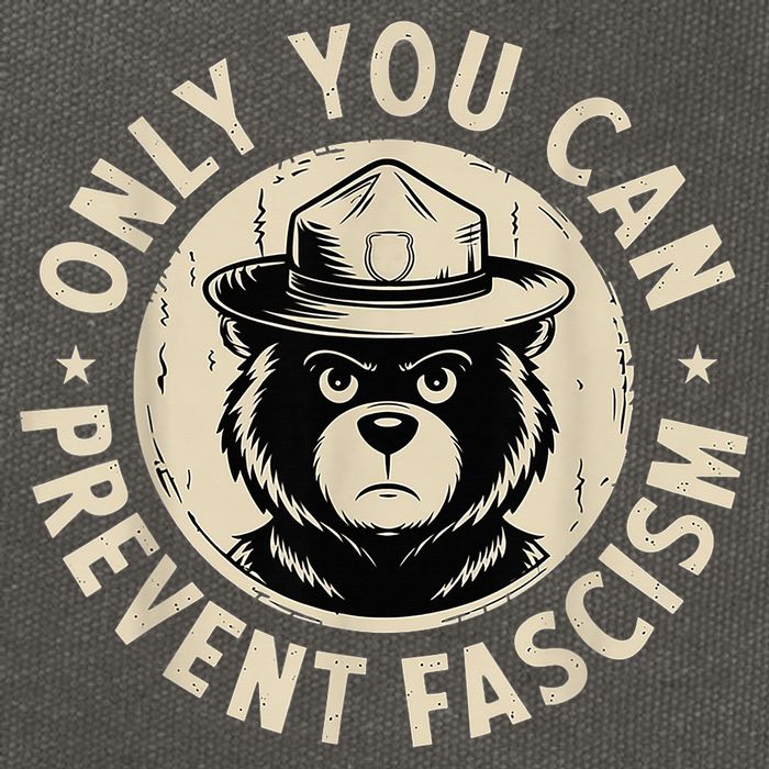 Only You Can Prevent Fascism Bear Cotton Canvas Backpack
