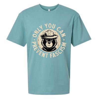 Only You Can Prevent Fascism Bear Sueded Cloud Jersey T-Shirt