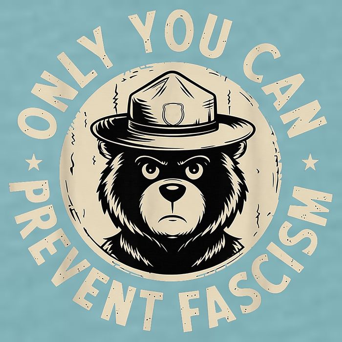 Only You Can Prevent Fascism Bear Sueded Cloud Jersey T-Shirt