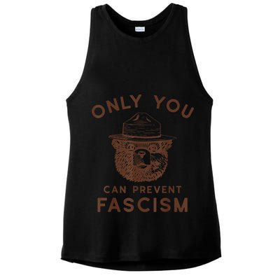 Only You Can Prevent Fascism Bear Ladies PosiCharge Tri-Blend Wicking Tank
