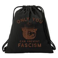 Only You Can Prevent Fascism Bear Drawstring Bag