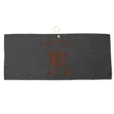 Only You Can Prevent Fascism Bear Large Microfiber Waffle Golf Towel