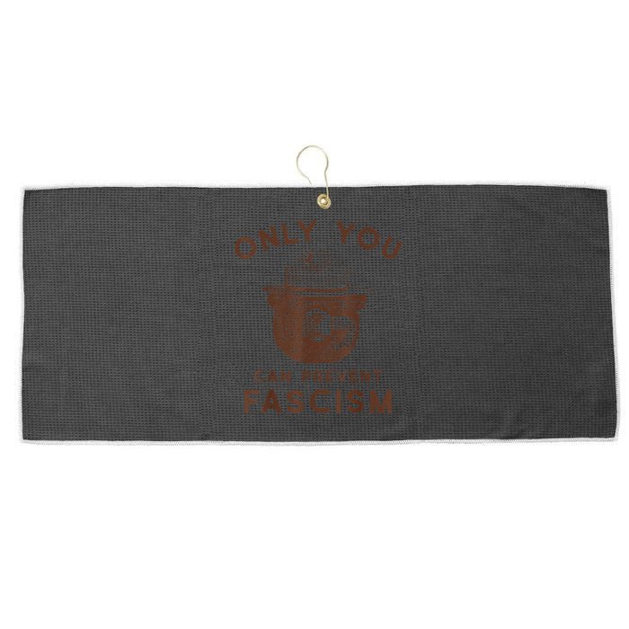 Only You Can Prevent Fascism Bear Large Microfiber Waffle Golf Towel