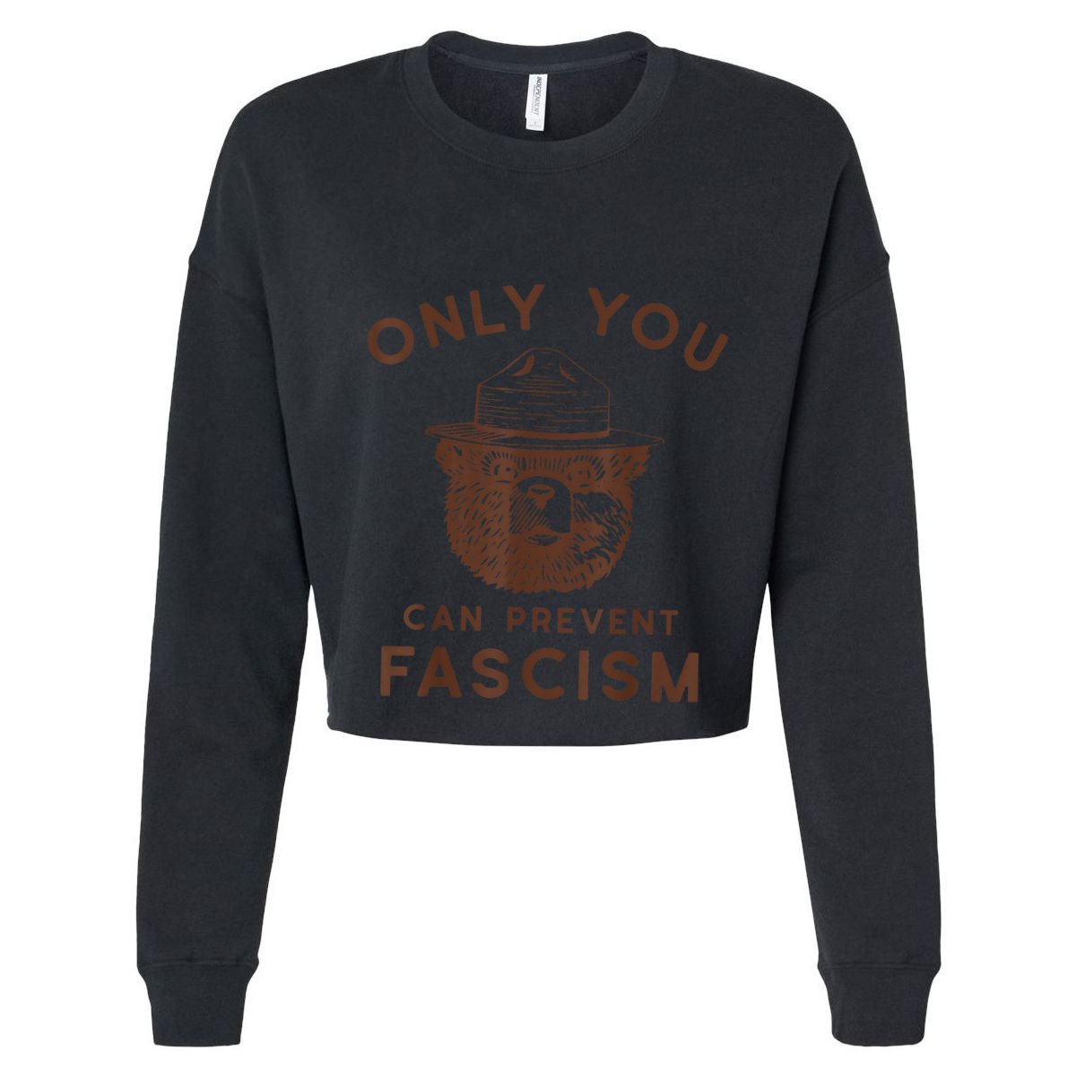 Only You Can Prevent Fascism Bear Women's Crop Top Tee