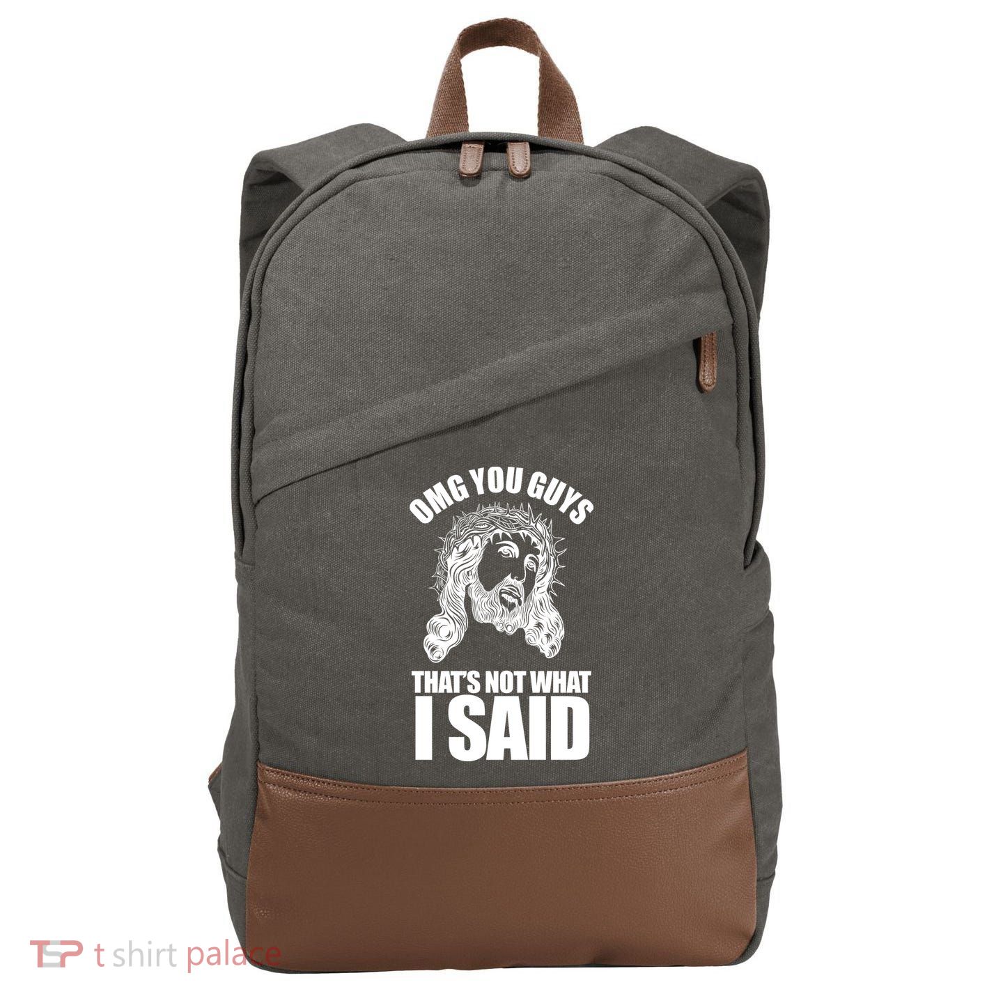 Omg You Guys That Not What I Said Funny Jesus Cotton Canvas Backpack