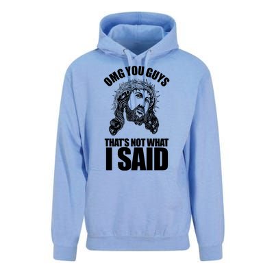 Omg You Guys That Not What I Said Funny Jesus Unisex Surf Hoodie