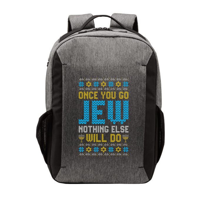 Once You Go Jew Nothing Else Will Do Jewish Hanukkah Pajama Vector Backpack