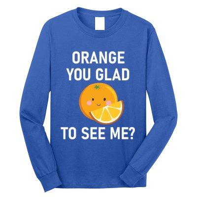 Orange You Glad To See Me Funny Sarcastic Corny Dad Jokes Gift Long Sleeve Shirt