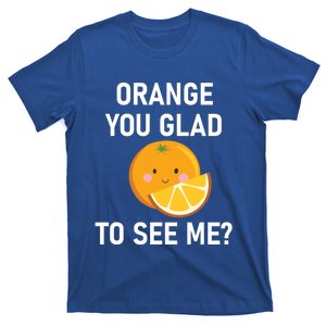 Orange You Glad To See Me Funny Sarcastic Corny Dad Jokes Gift T-Shirt