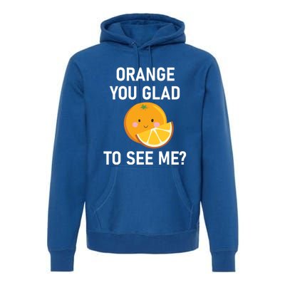 Orange You Glad To See Me Funny Sarcastic Corny Dad Jokes Gift Premium Hoodie