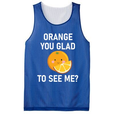 Orange You Glad To See Me Funny Sarcastic Corny Dad Jokes Gift Mesh Reversible Basketball Jersey Tank