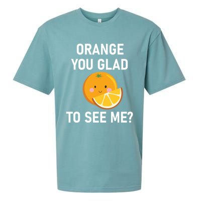 Orange You Glad To See Me Funny Sarcastic Corny Dad Jokes Gift Sueded Cloud Jersey T-Shirt