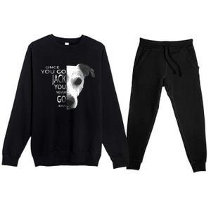 Once You Go Jack Russell Terrier Shirts Gift For Dog Lover Premium Crewneck Sweatsuit Set