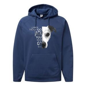 Once You Go Jack Russell Terrier Shirts Gift For Dog Lover Performance Fleece Hoodie