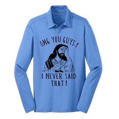 Omg You Guys I Never Said That Funny Sarcastic Quote Silk Touch Performance Long Sleeve Polo