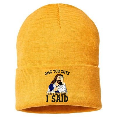 Omg You Guys ThatS Not WhatS I Said Jesus Sustainable Knit Beanie