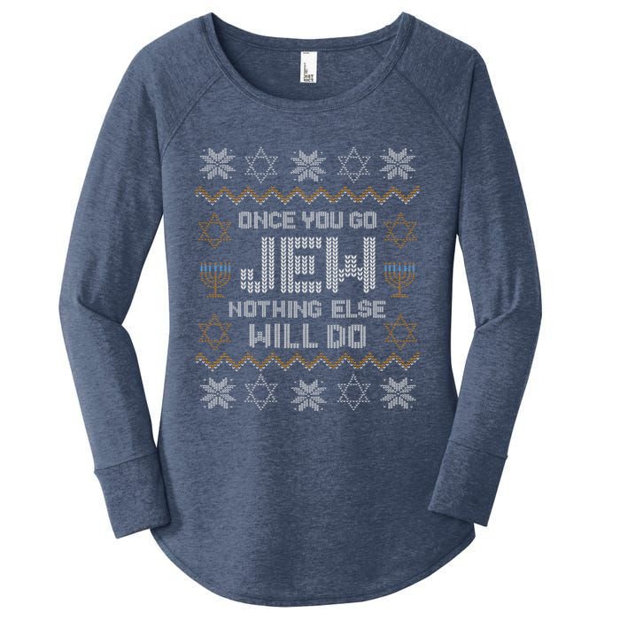 Once You Go Jew Nothing Else Will Do Jewish Shabbat Hanukkah Women's Perfect Tri Tunic Long Sleeve Shirt