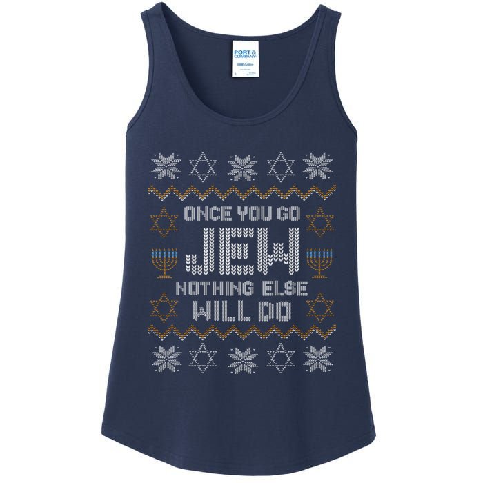 Once You Go Jew Nothing Else Will Do Jewish Shabbat Hanukkah Ladies Essential Tank