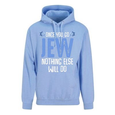 Once You Go Jew Nothing Else Will Do Jewish Shabbat Hanukkah Unisex Surf Hoodie