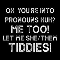Oh Youre Into Pronouns Huh? Me Too Let Me She/Them Tiddies Vintage USA-Made Doggie Bandana