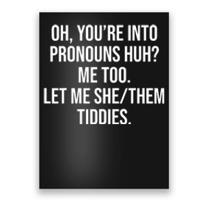 Oh YouRe Into Pronouns Huh? Me Too Let Me She/Them Tiddies Poster