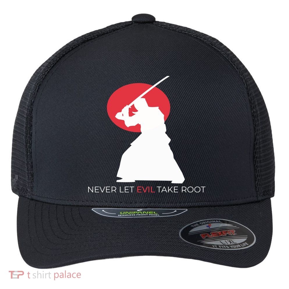 Otoya Yamaguchi Never Let Evil Take Root Flexfit Unipanel Trucker Cap