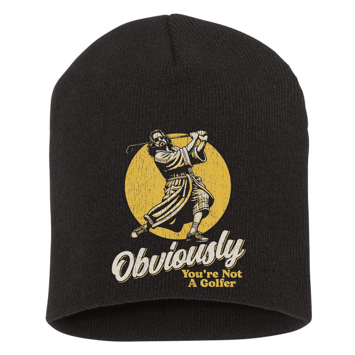 Obviously YouRe Not A Golfer Funny Dude Retro Short Acrylic Beanie
