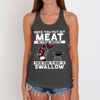 Once You Put My Meat In Your Mouth Women's Knotted Racerback Tank