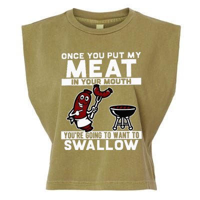 Once You Put My Meat In Your Mouth Garment-Dyed Women's Muscle Tee