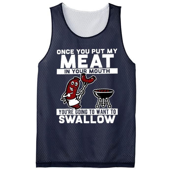 Once You Put My Meat In Your Mouth, You're Going To Want To Mesh Reversible Basketball Jersey Tank