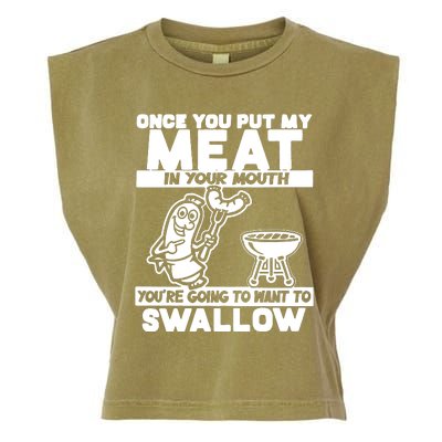 Once You Put My Meat In Your Mouth Garment-Dyed Women's Muscle Tee