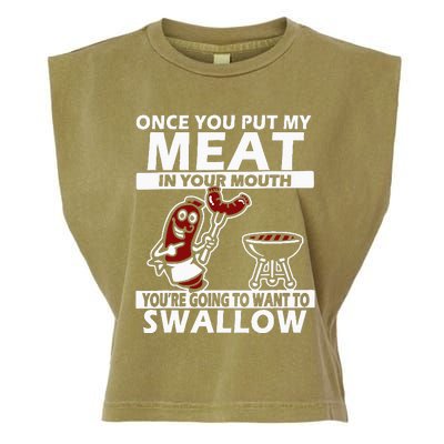 Once You Put My Meat In Your Mouth Garment-Dyed Women's Muscle Tee