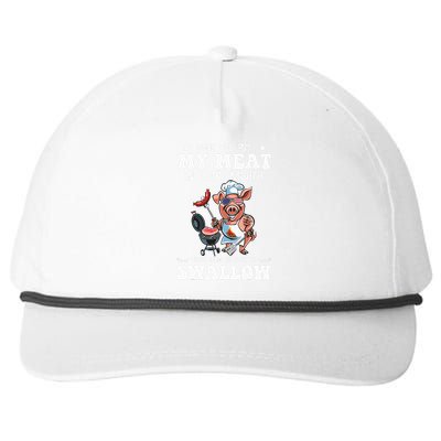 Once You Put My Meat In Your Mouth Funny BBQ Grilling Snapback Five-Panel Rope Hat