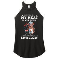 Once You Put My Meat In Your Mouth Funny BBQ Grilling Women's Perfect Tri Rocker Tank