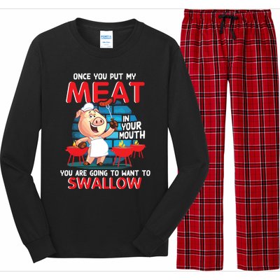 Once You Put My Meat In Your Mouth Funny BBQ Long Sleeve Pajama Set