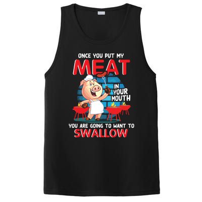 Once You Put My Meat In Your Mouth Funny BBQ PosiCharge Competitor Tank