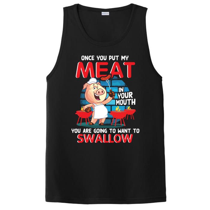 Once You Put My Meat In Your Mouth Funny BBQ PosiCharge Competitor Tank