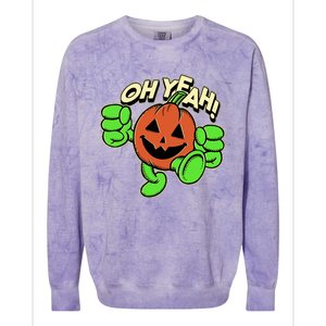 Oh Yeah! Pumpkin Man Colorblast Crewneck Sweatshirt