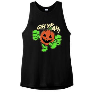 Oh Yeah! Pumpkin Man Ladies PosiCharge Tri-Blend Wicking Tank