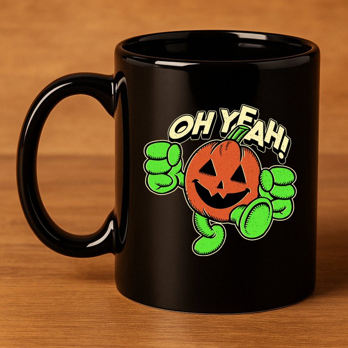 Oh Yeah! Pumpkin Man 11oz C Handle Ceramic Mug