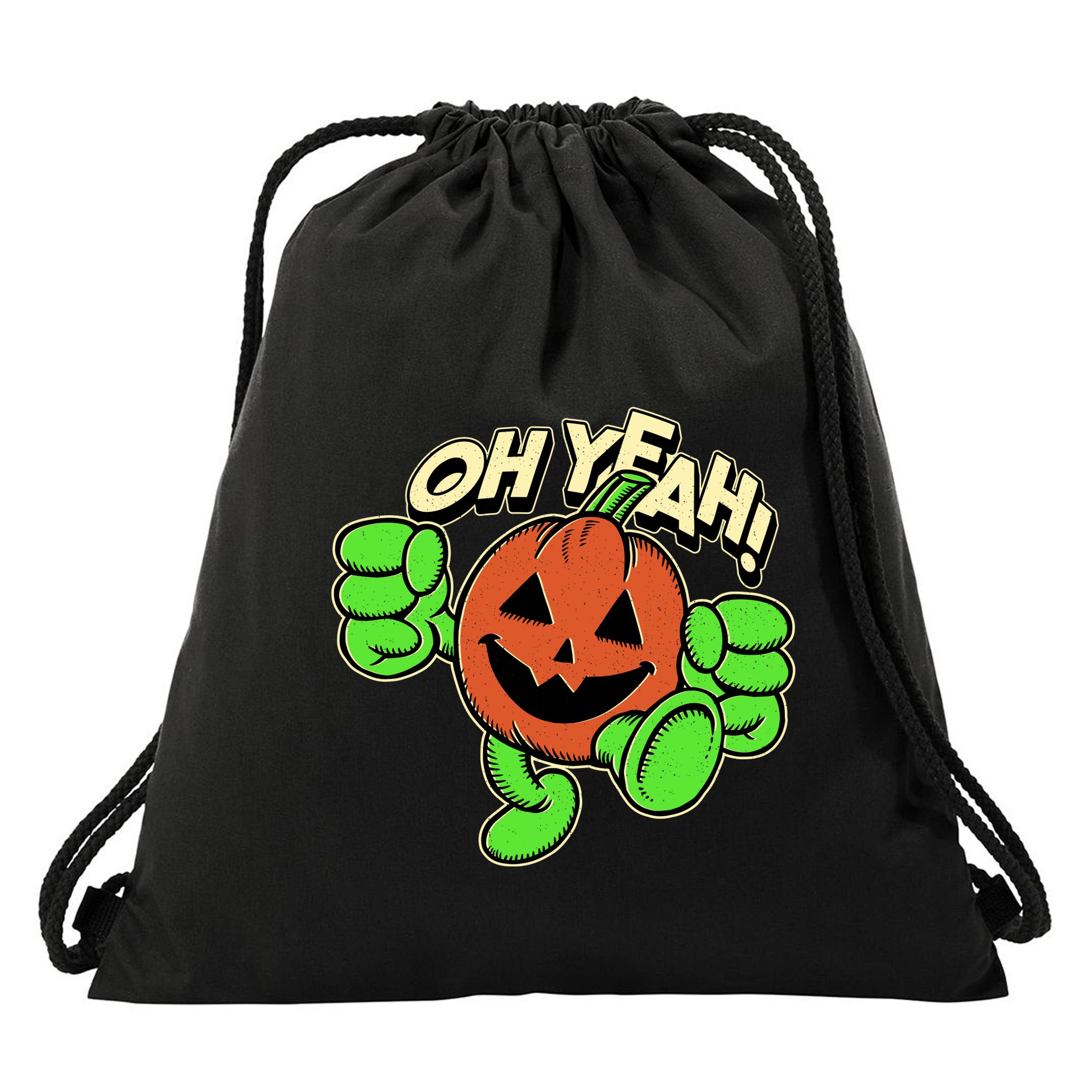 Oh Yeah! Pumpkin Man Drawstring Bag