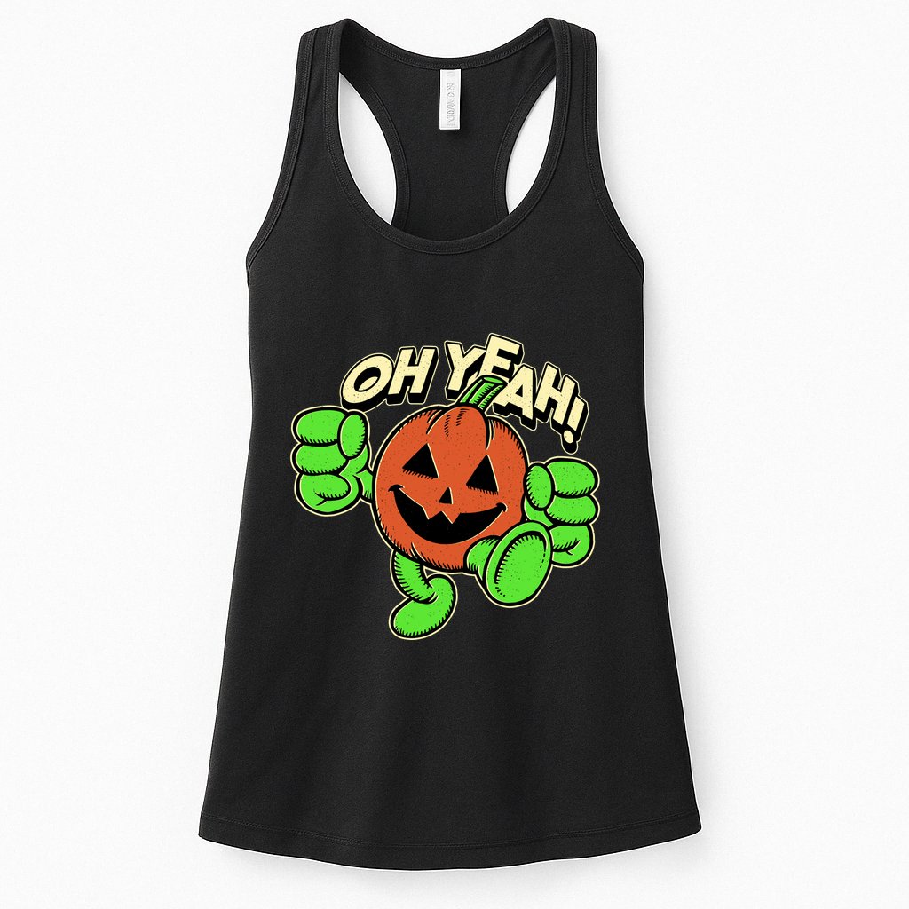 Oh Yeah! Pumpkin Man Womens Tank Top