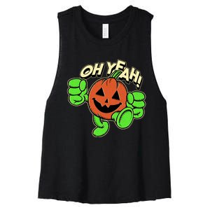 Oh Yeah! Pumpkin Man Women's Racerback Cropped Tank