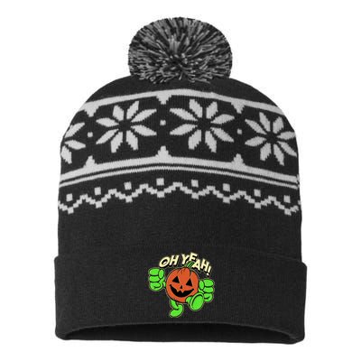 Oh Yeah! Pumpkin Man USA-Made Snowflake Beanie